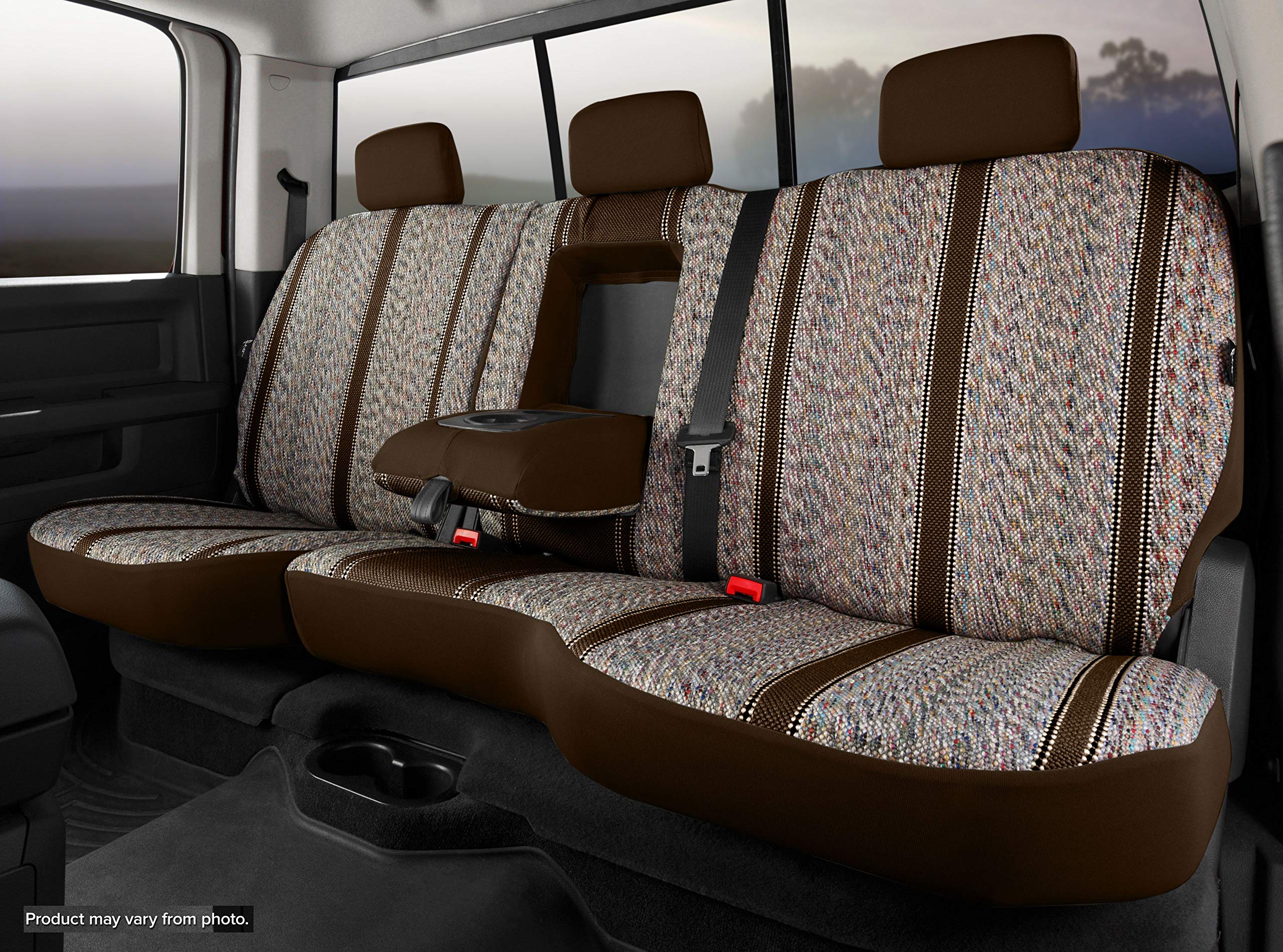 Fia TR42-32 Brown Custom Fit Rear Seat Cover 60/40 Split - Durable Saddle Blanket Style for Trucks & SUVs | Perfect for Road Trips, Camping & Outdoor Adventures