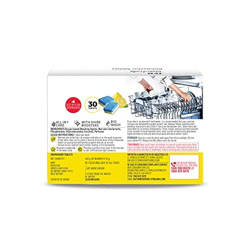 IFB Total Fresh Dishwasher Freshener & Dishwasher Tablets Combo - 1 Count | Lemon Scent | Deep Cleaning & Odor Removal | Perfect for Kitchen, Home & Restaurant Use