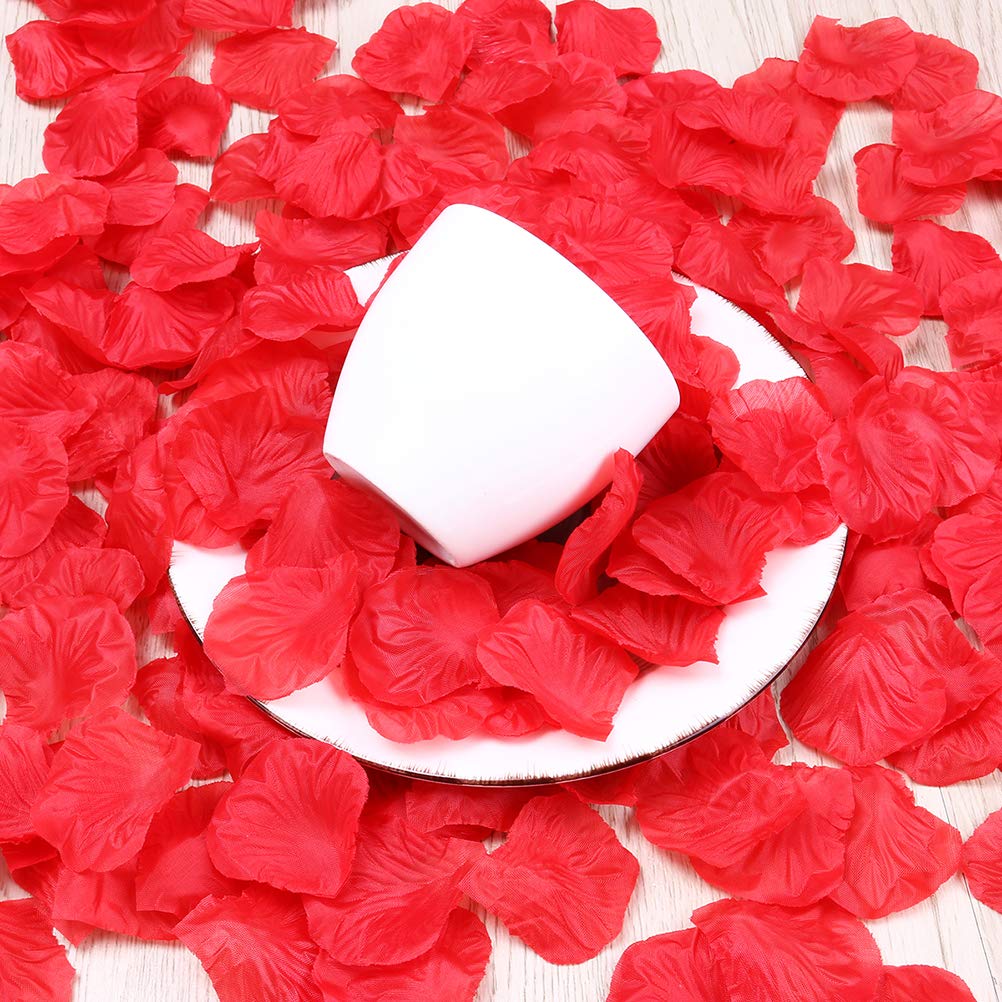 2200pcs Red Silk Rose Petals - Premium Fake Rose Petals for Wedding Decorations, Valentine's Day, Sweetest Day, Table Confetti, Dinner Party Decor, Proposal & Romantic Events - Perfect for Aisle Scattering, Centerpieces, and Photo Backdrops