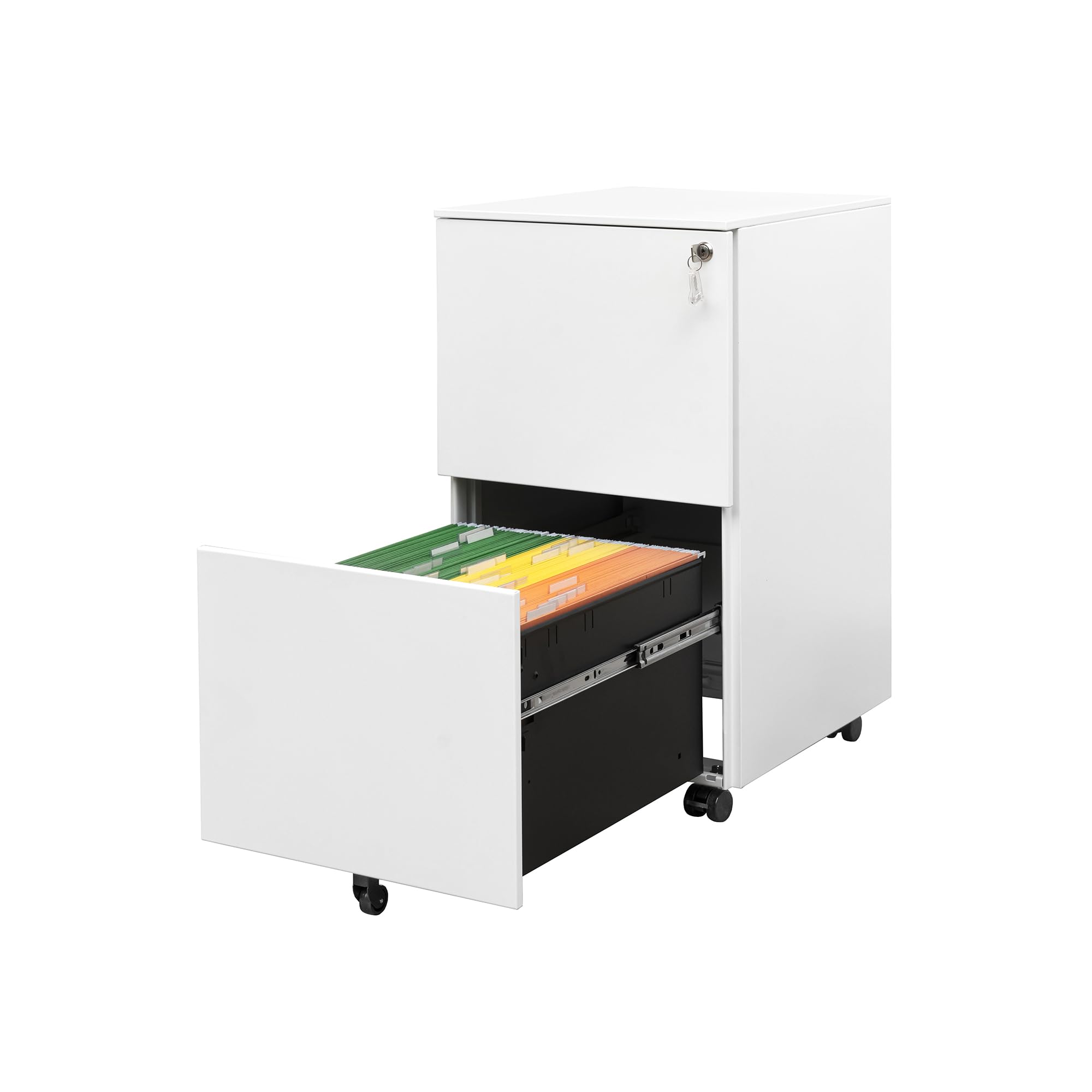 JULYFOX 2-Drawer Mobile File Cabinet with Lock - 27.2