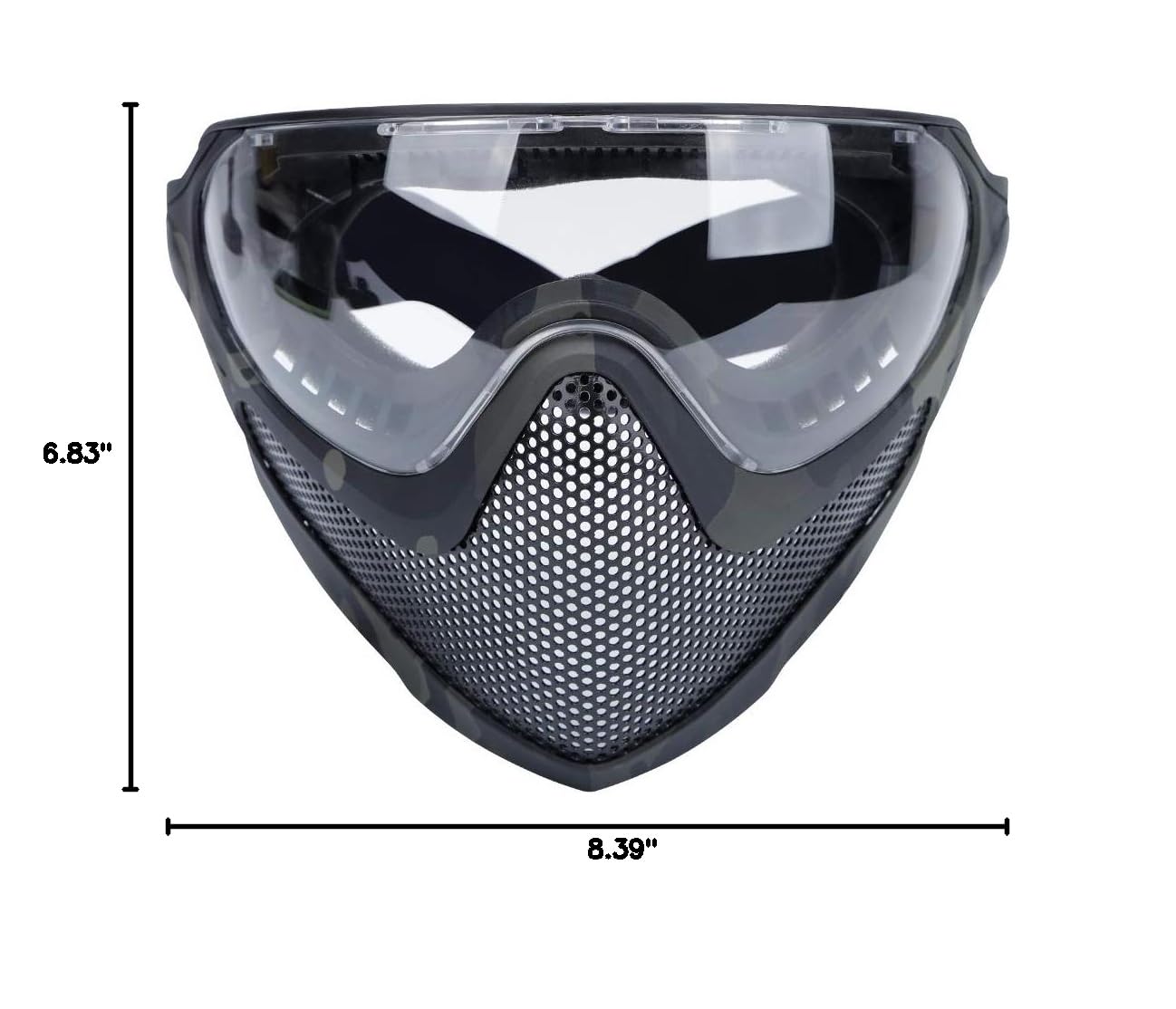 ATAIRSOFT Tactical Airsoft Mask - Full Face Protection with Anti-Fog Goggles & 3 Interchangeable Lenses (2 Modes) - Ideal for Airsoft Games, Paintball, and Outdoor Sports Safety Gear