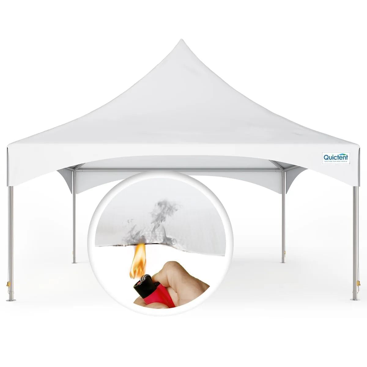 Quictent High Peak Fire Retardant White Party Tent - Waterproof Outdoor Canopy for Weddings, Events & Backyard Gatherings