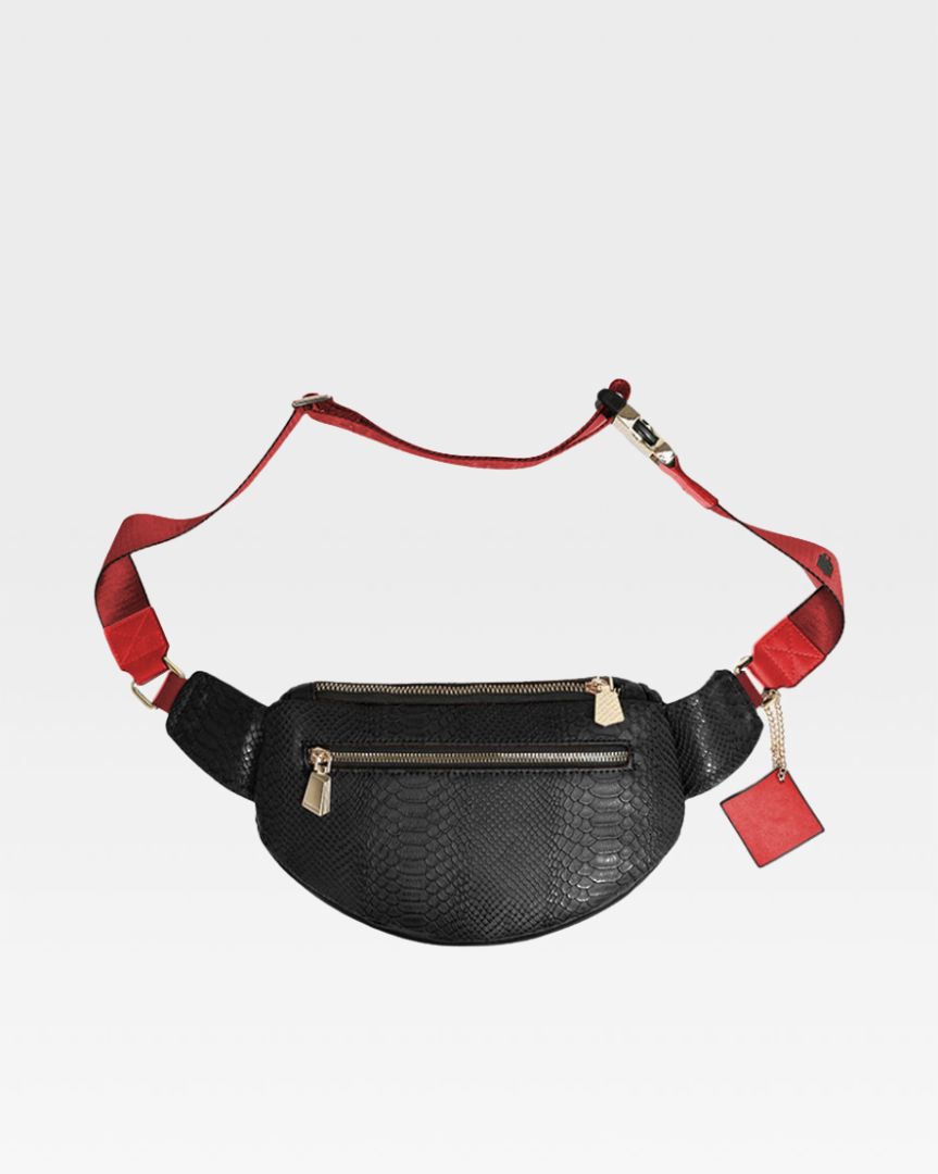 Apollo 1 Fanny Pack - Black & Red Waist Bag for Men & Women | Perfect for Hiking, Travel, Running & Outdoor Activities