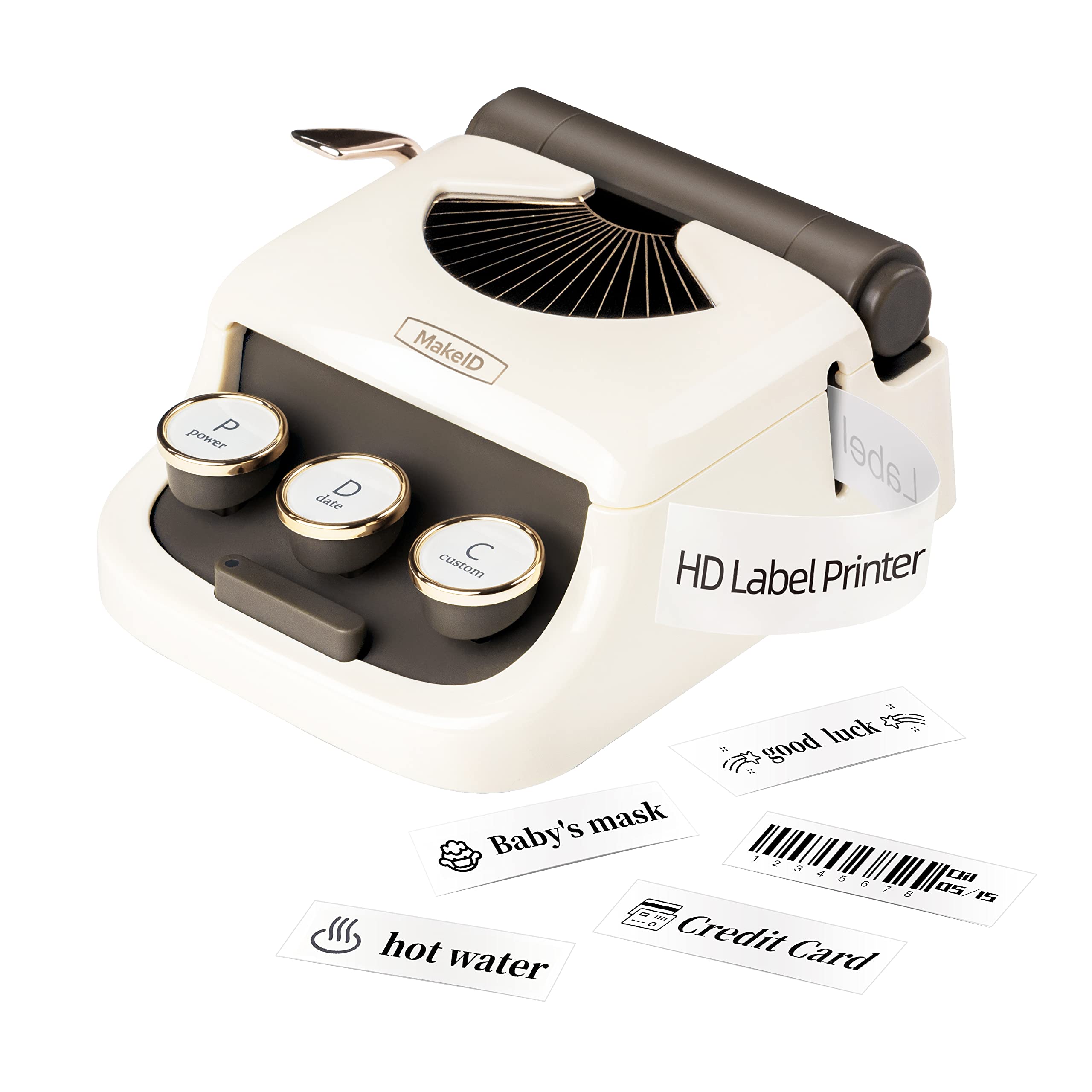 MakeID HD 300dpi Bluetooth Label Printer with Thermal Tape - Q1 Smart Sticker Maker for Home & Office Organization | Compatible with Smartphones, Multiple Templates for Shipping, Filing & Pantry Labels