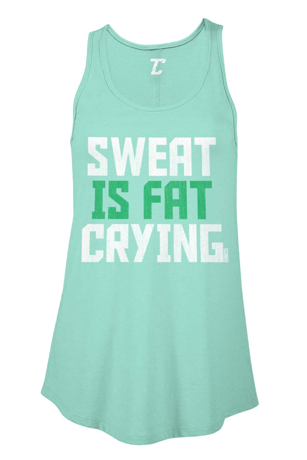 Gym Fitness Bodybuilder Women's Flowy Tank Top - Sweat is Fat Crying - Workout, Running & Yoga Activewear