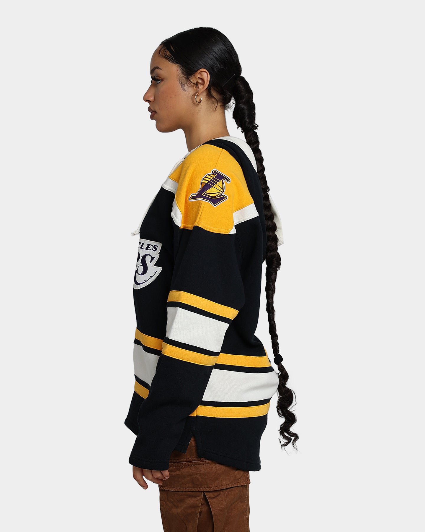 47 Brand Los Angeles Lakers Superior Lacer Hoodie - Jet Black/Gold - Men's NBA Basketball Fan Apparel for Game Day & Casual Wear