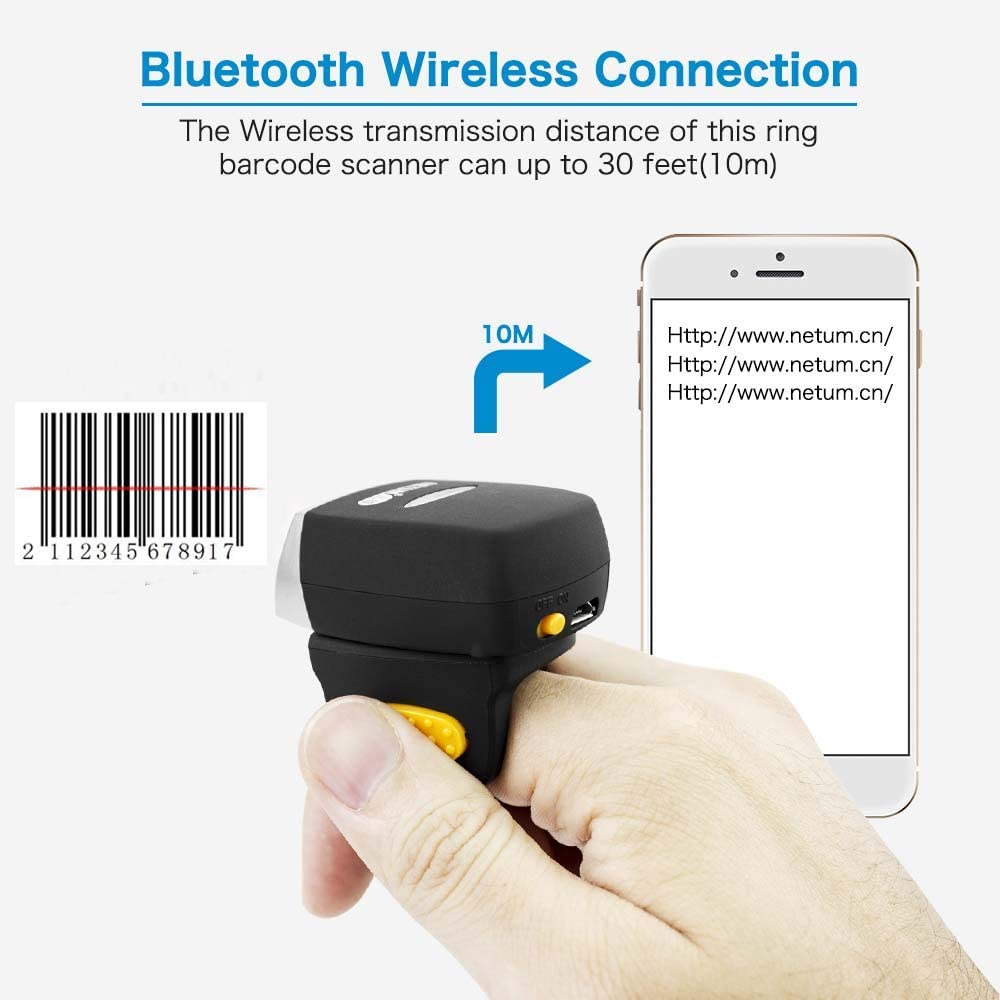 NT R3 1D Finger Barcode Scanner - Portable USB Handheld Barcode Reader for Retail, Warehouse & Inventory Management | Fast Scanning for POS, Shipping & Logistics