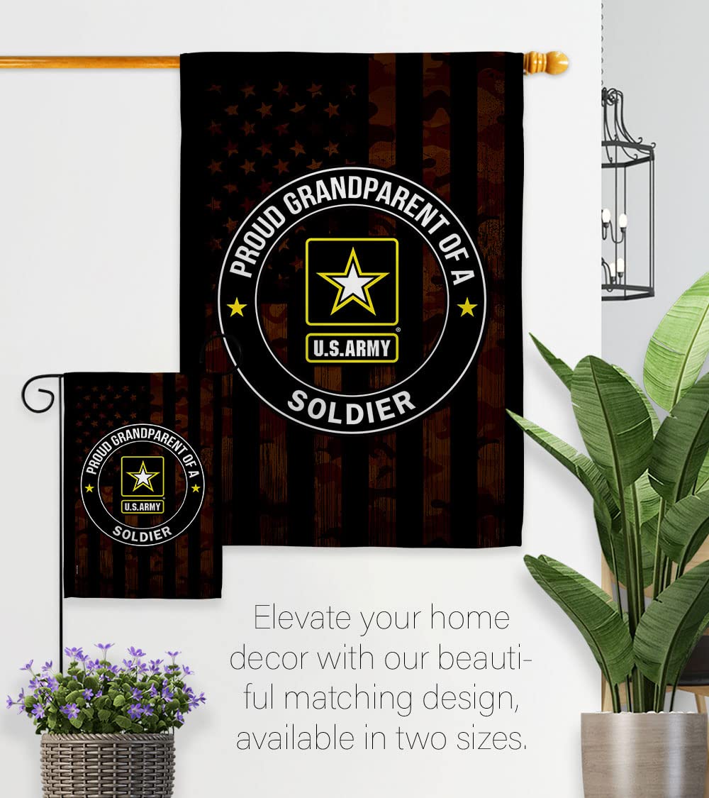 Proud US Military Grandparent Army House Flag Set - Double-Sided Armed Forces Rangers Banner for Veterans & Retirees | Made in USA | Perfect for Garden, Yard & Patriotic Home Decor
