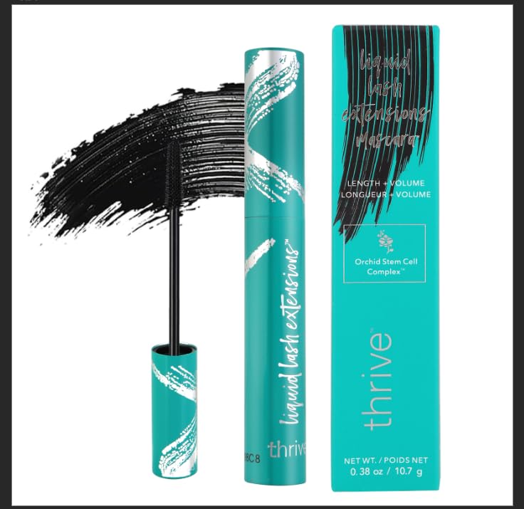 Thrive Mascara Liquid for Lash Extensions - Brynn Volumizing & Lengthening Waterproof Mascara (Black, 10.7g/0.38 OZ) | Sweat-Resistant, Smudge-Proof Formula for All-Day Wear | Perfect for Weddings, Workouts & Everyday Glam