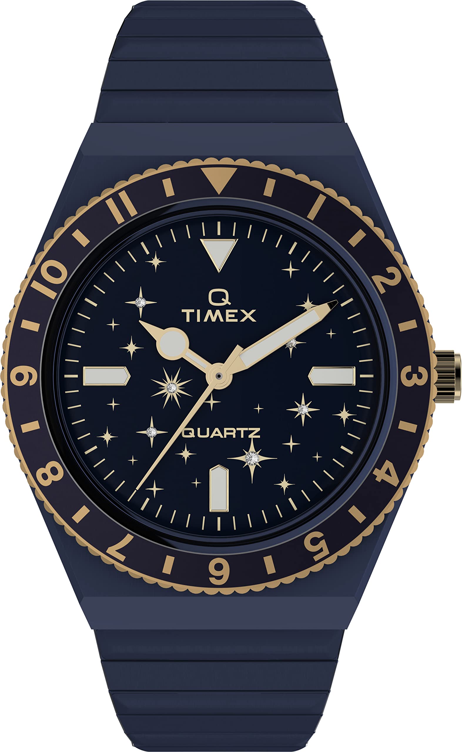 Timex Women's Celestial Q 36mm Gold-Tone Watch with Blue Dial & Bracelet - Elegant Dress Watch for Work, Date Night & Special Occasions