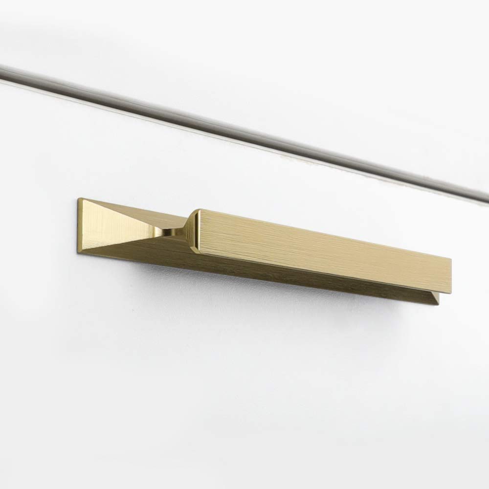 30 Pack Gold Cabinet Finger Pull Handles - 6-1/4 Inch Drawer Pulls for Barn Doors & Cabinets - Durable Metal Edge Pull Hardware (LS7024GD160) - Perfect for Kitchen, Bathroom & Office Storage Organization