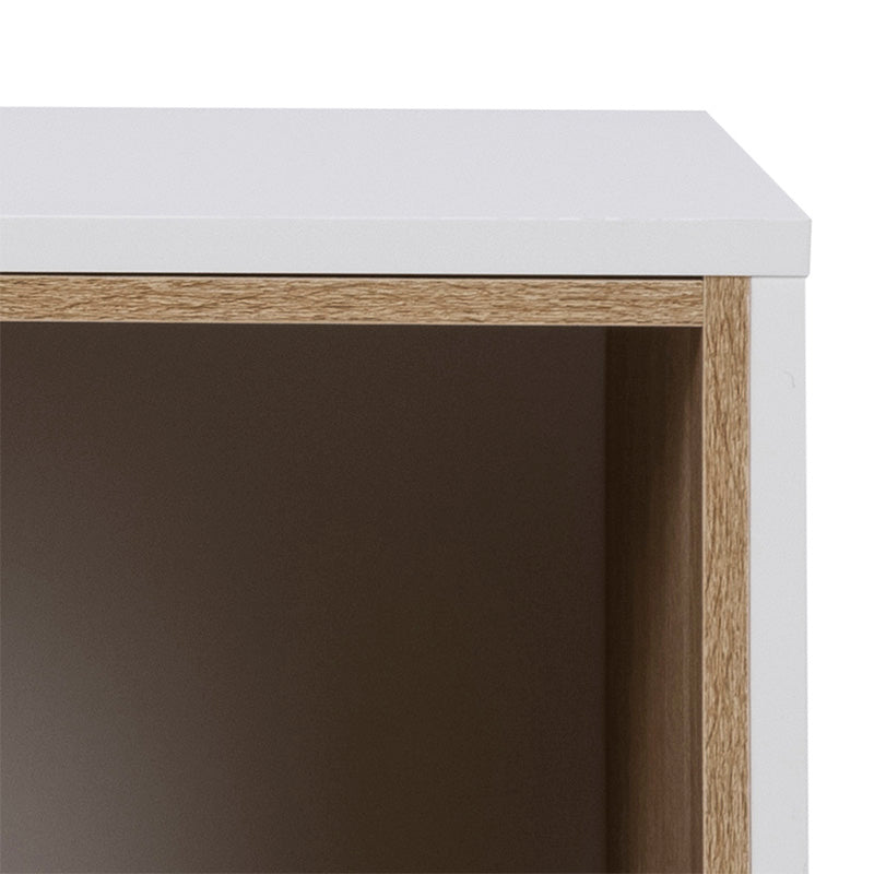 BATLEY 91.5cm White & Natural Study Desk Console - Modern Writing Desk for Home Office, Dorm Room & Small Spaces - Perfect for Remote Work, Online Classes & Crafting