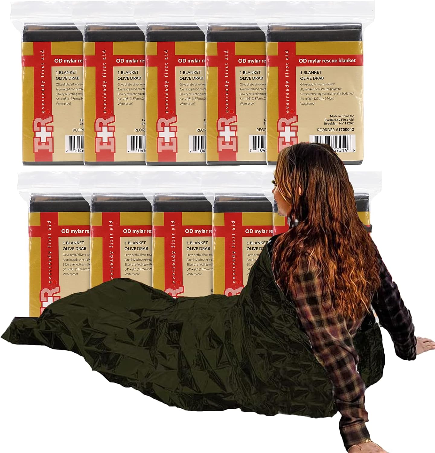 Emergency Thermal Rescue Blanket - Survival Blanket for First Aid, Camping & Hiking - Lightweight & Waterproof for Outdoor Adventures, Car Kits & Emergency Preparedness