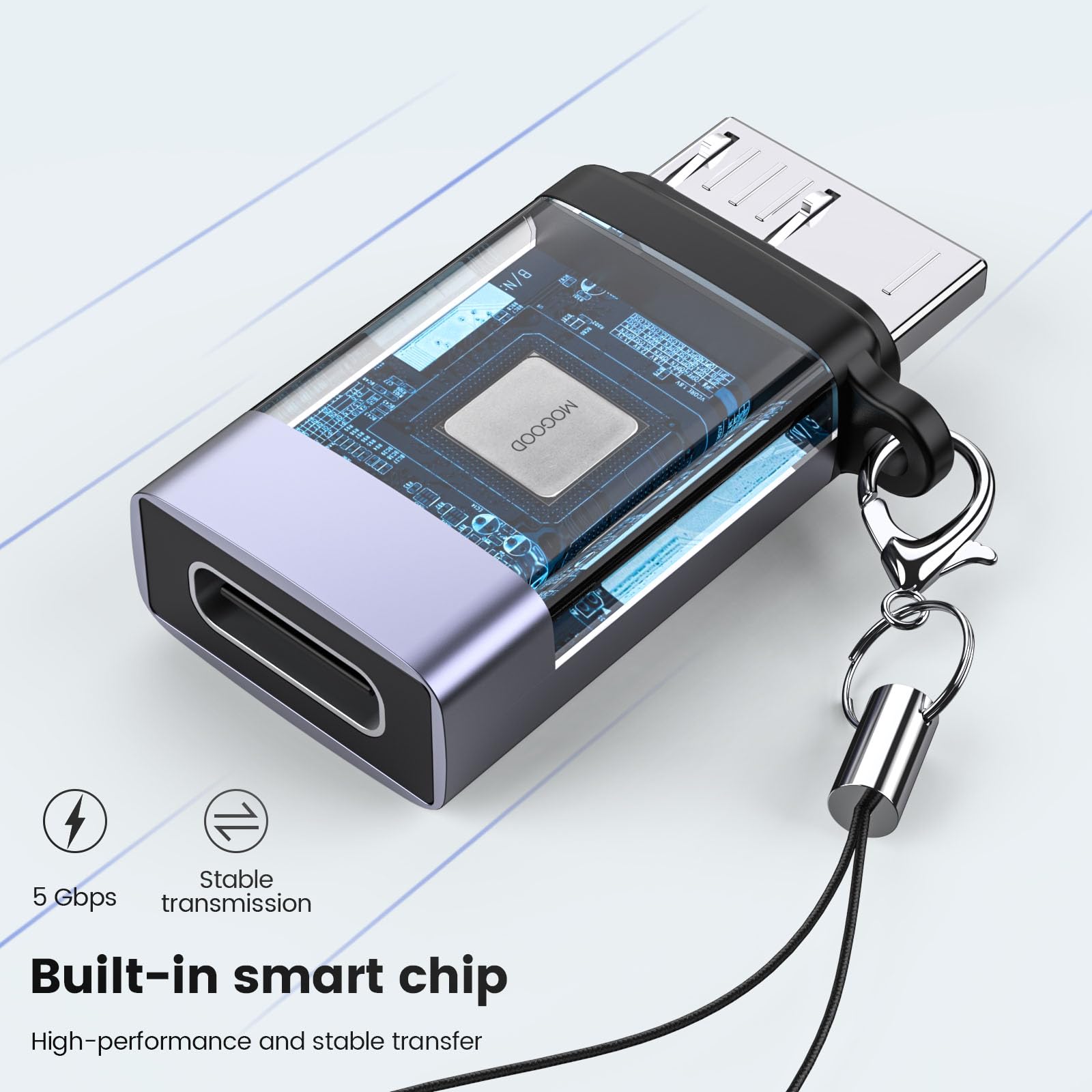 USB C to Micro B Adapter - High-Speed Data Transfer Cable - Compatible with External Hard Drives, Smartphones, Tablets, Cameras - Compact & Portable Design - Perfect for Office, Travel, and Home Backup Solutions