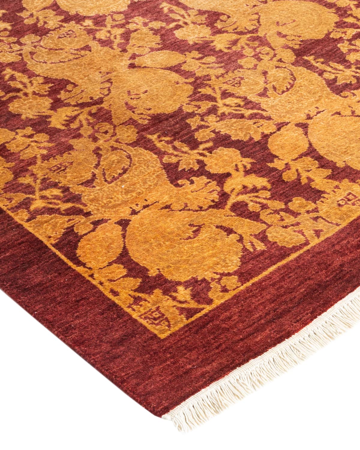 Handmade Traditional Floral Mogul Red Wool Area Rug 4x6 - Solo Rugs One of a Kind Hand Knotted - Perfect for Living Room, Bedroom & Home Decor