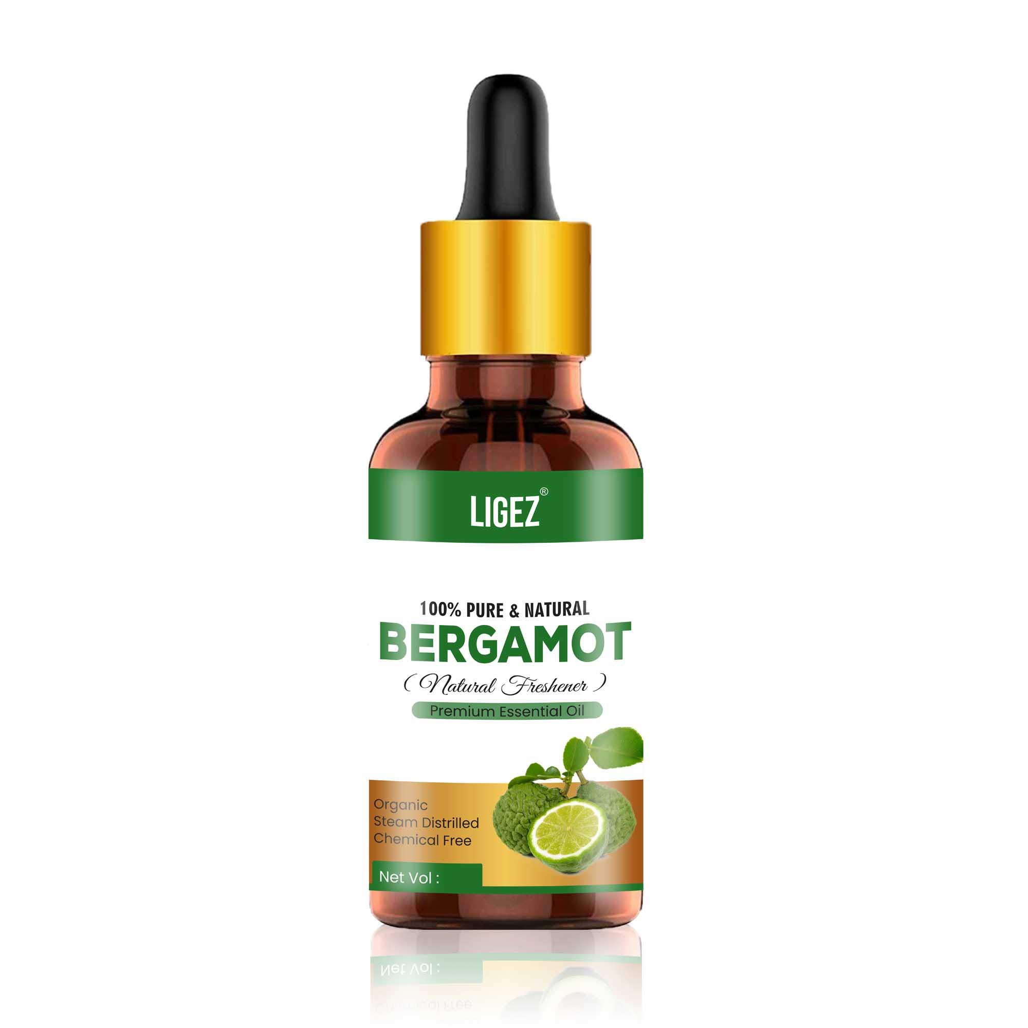 Ligez 100% Pure Natural Bergamot Essential Oil - 30ml Bottle for Aromatherapy, Diffuser & Relaxation