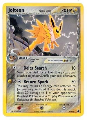 Pokemon Jolteon δ (7) EX Delta Species Holofoil Trading Card - Rare Collectible for Battles & Display