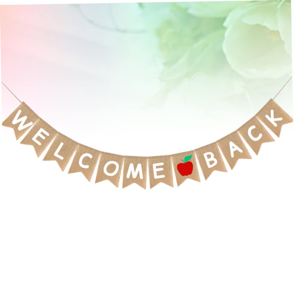 CAXUSD First Day of School Party Decorations - Welcome Back Bunting Banner & Burlap Pull Flag for Classroom, Bulletin Board, and Back to School Celebrations