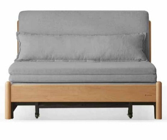 Solid Beech Wood Sofa Bed - Convertible Sleeper Sofa for Small Spaces, Guest Room & Living Room - Comfortable & Space-Saving Furniture