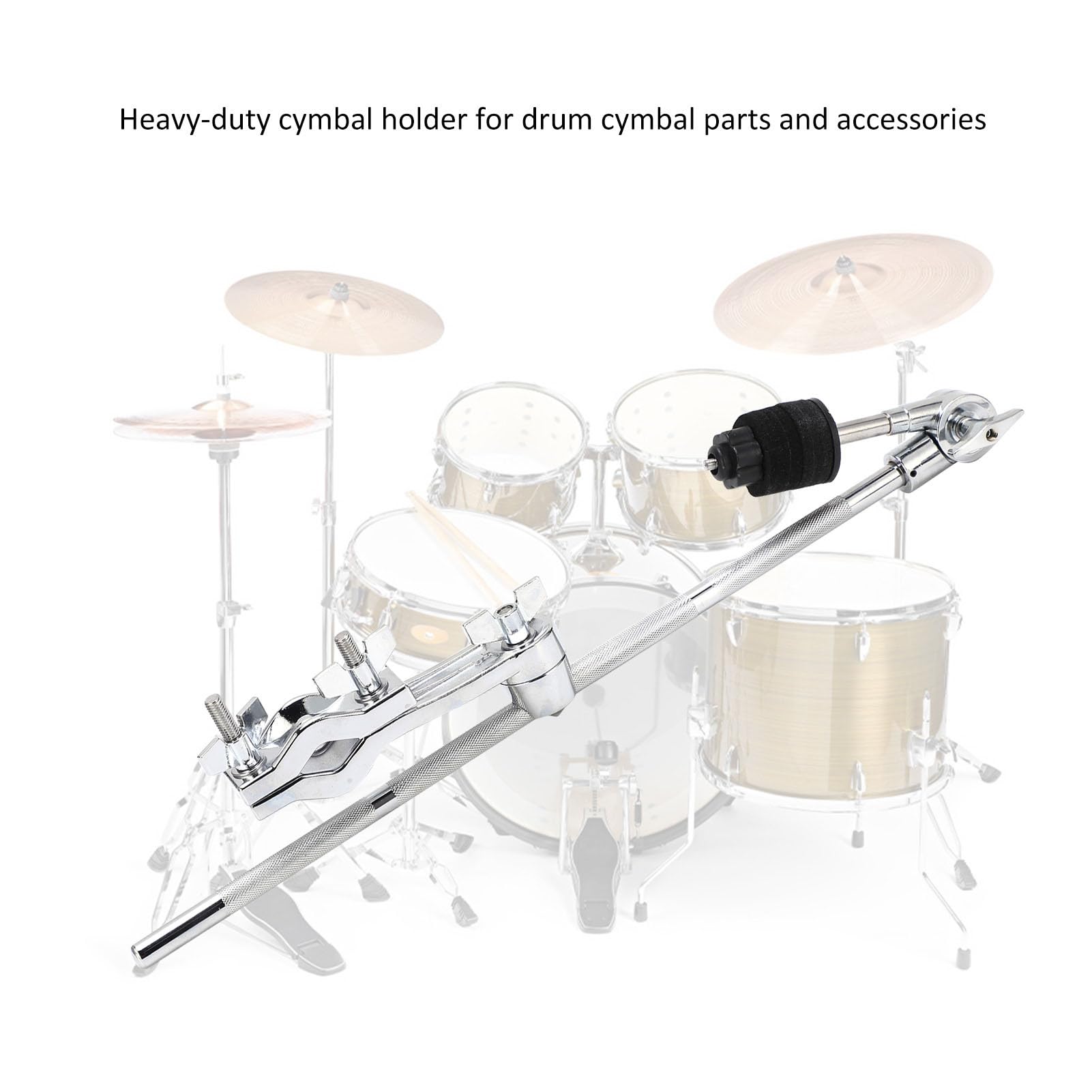 Adjustable Percussion Stand Clamp Holder with Felt Pad - for Cymbals, Cowbells & Handbells