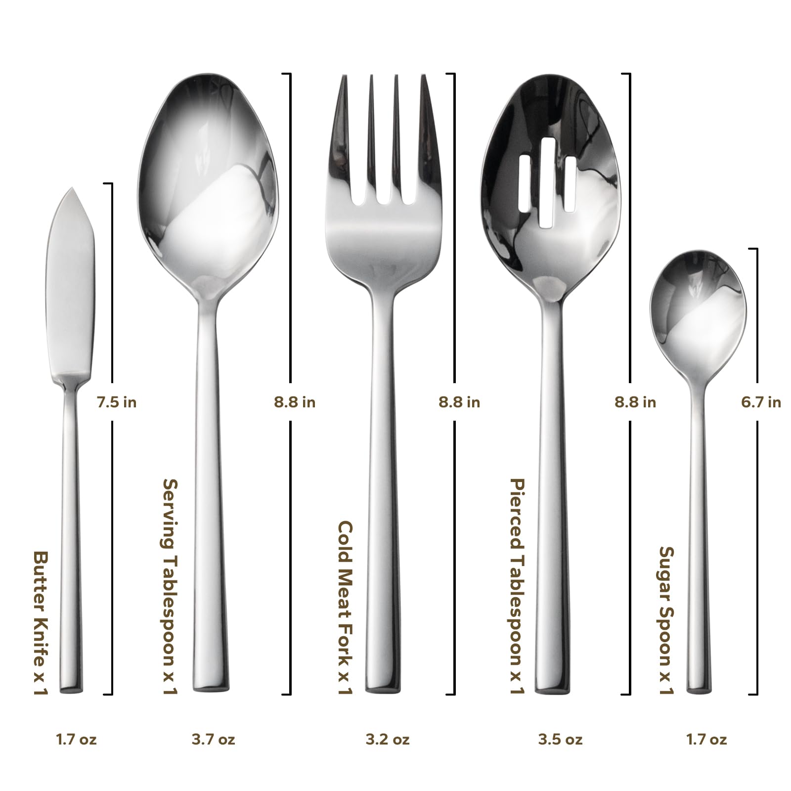 Premium 65-Piece Alata Potter Forged Silverware Set - Service for 12 - Stainless Steel Flatware Set with Modern Satin Finish - Perfect for Home Dining, Kitchen Essentials, Dinner Parties & Outdoor Camping
