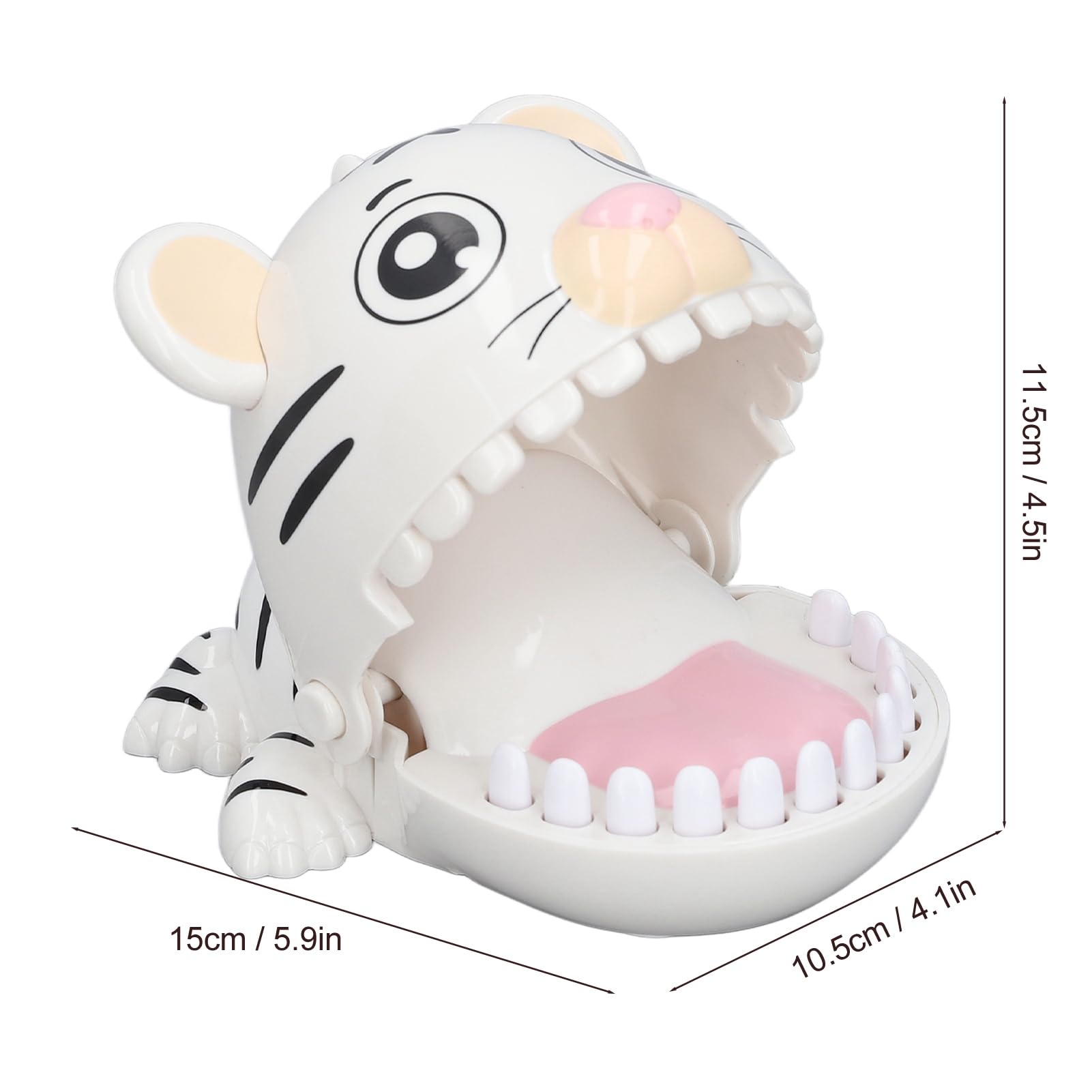 Interactive Cartoon Animal Dentist Teeth Toy with Rotating Wheel - Stress Relief & Anxiety Toy for Hand-Eye Coordination - Fun Biting Finger Toy for Kids (White) | Perfect for Sensory Play, Dental Education & Toddler Learning Activities