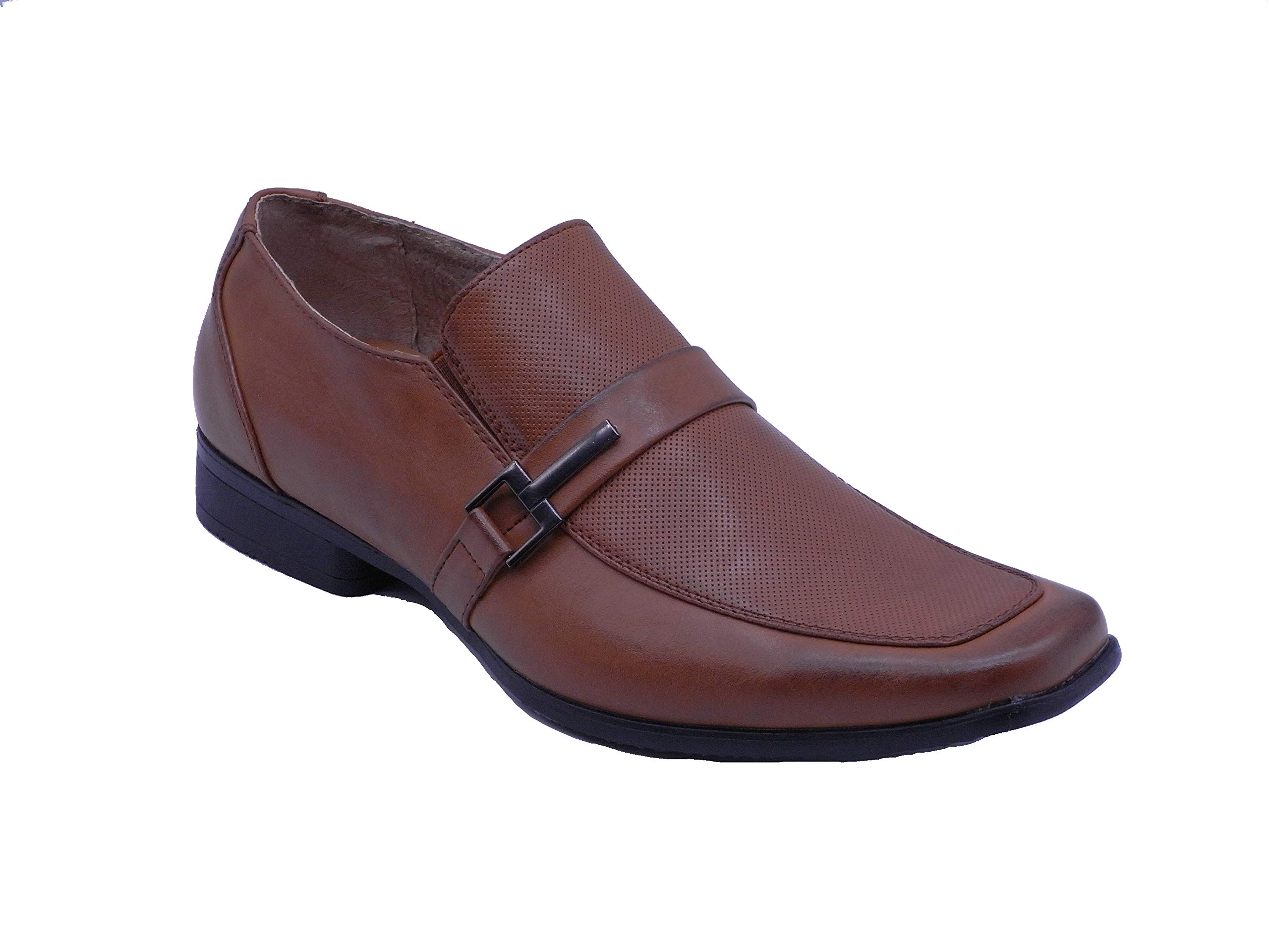 Blancho Men's Dress Loafers A-191 - Black & Cognac Colors - Sizes US6 to US10 - Comfortable Business & Casual Shoes for Office, Wedding & Daily Wear