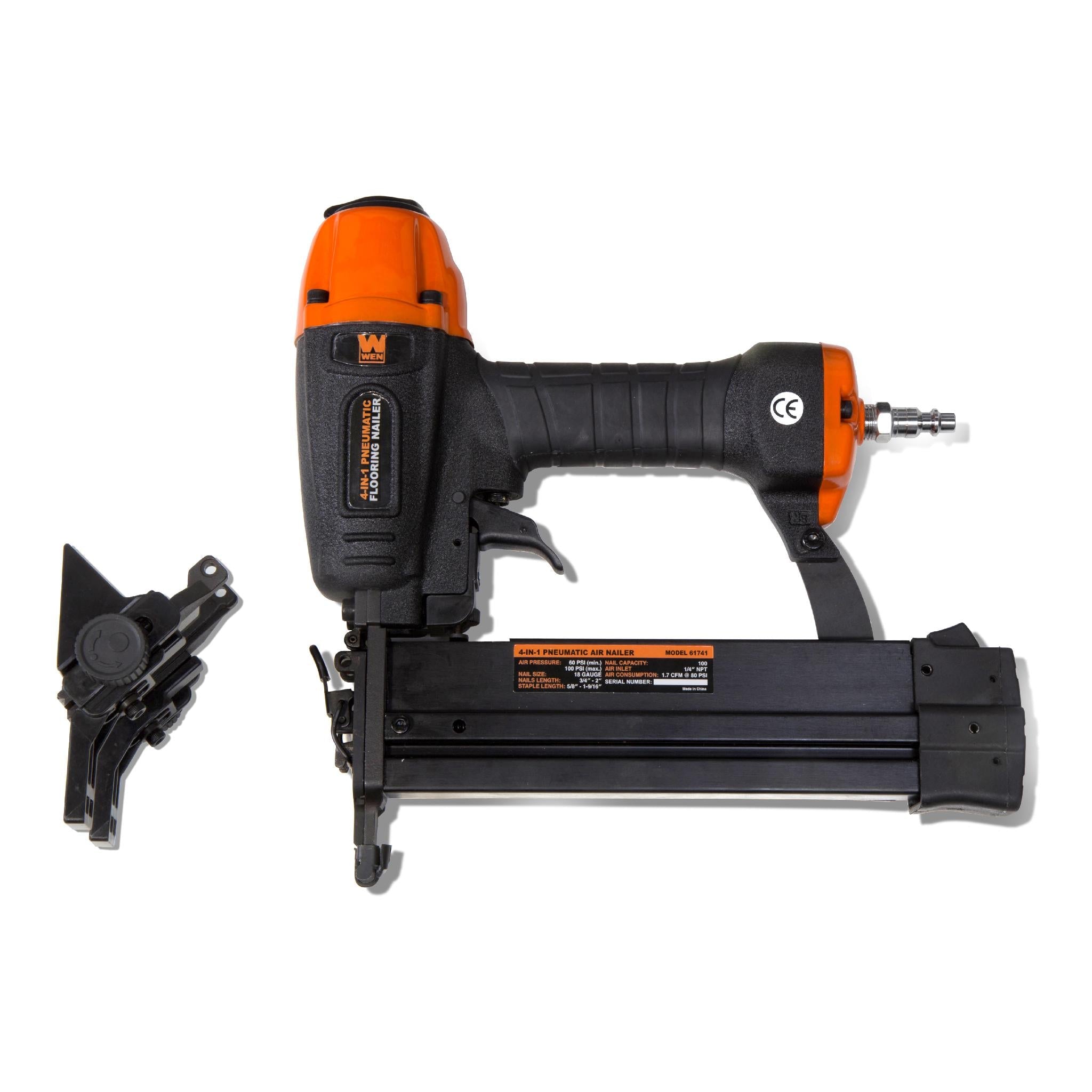 WEN R61741 4-in-1 18 Gauge Pneumatic Flooring Nailer & Stapler - Refurbished | Professional Hardwood Floor Installation Tool for DIY & Contractors | Perfect for Laminate, Engineered Wood & Subfloor Projects