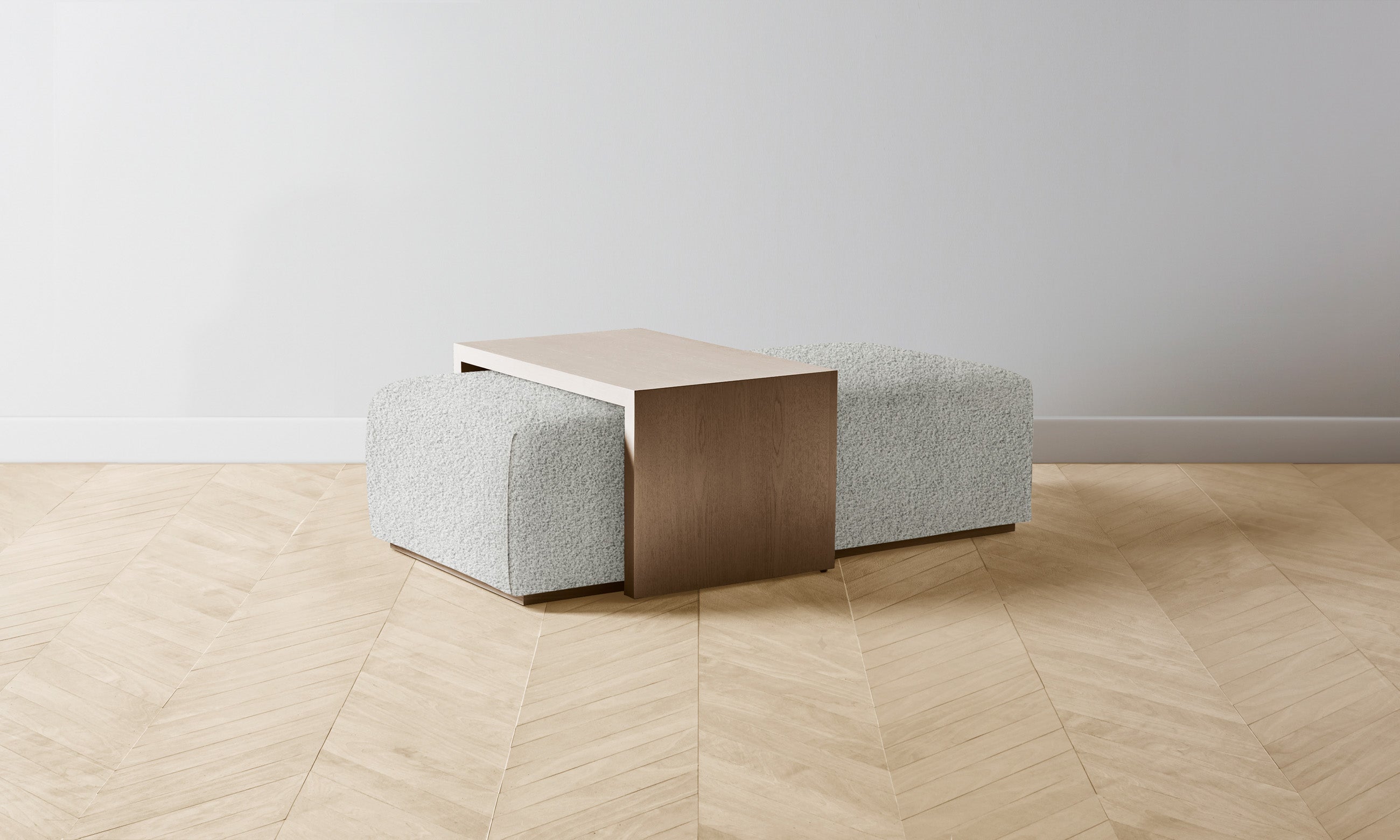 The Bowery Ottoman - Woolen Bouclé Cliff Upholstered Storage Bench | Modern Living Room, Bedroom & Entryway Furniture for Home Decor