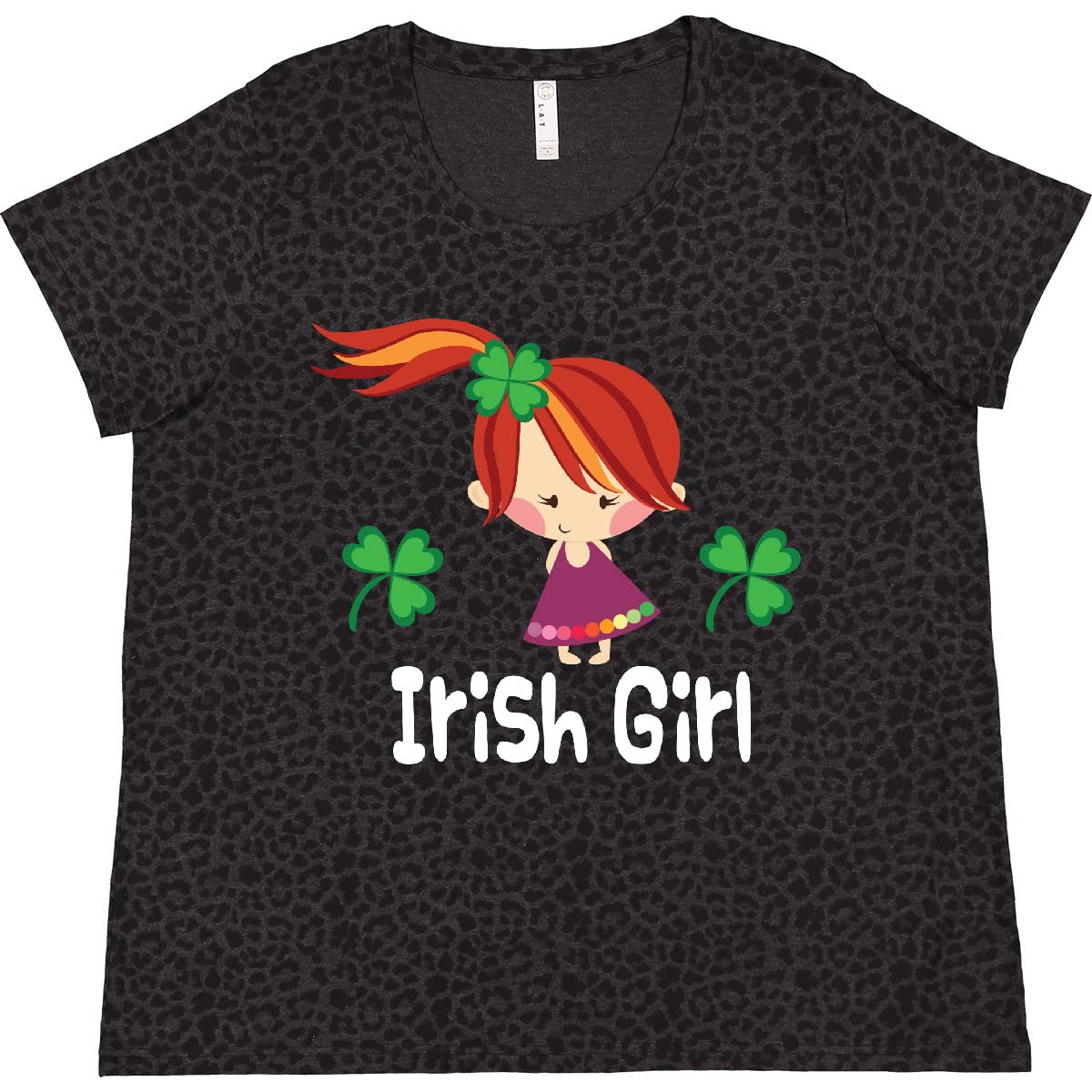 Inktastic Irish Girl St. Patrick's Day Women's Plus Size T-Shirt - Shamrock Design Green Apparel for Irish Pride, Festive Parties & Casual Wear