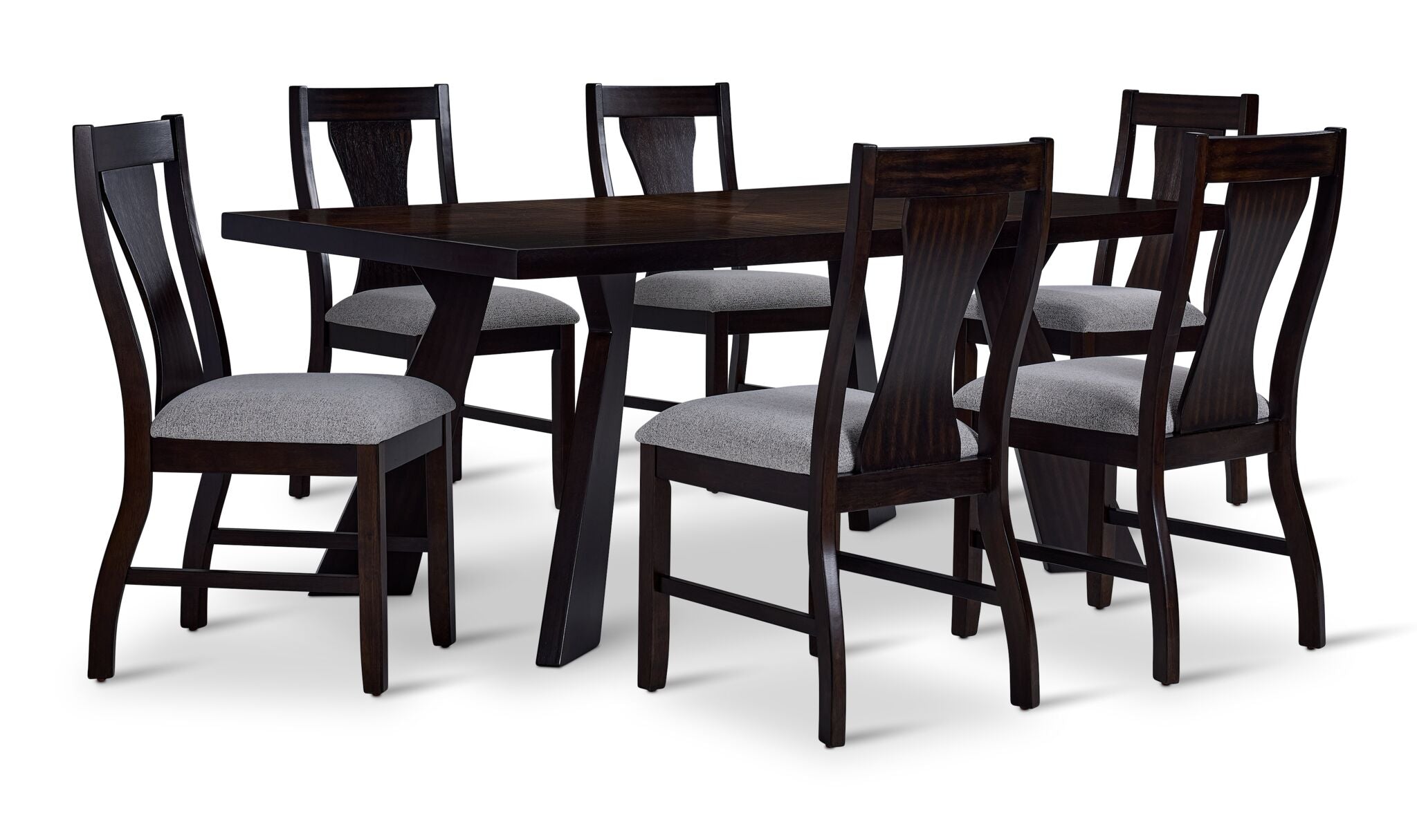 Dark Brown & Beige Chestnut Ridge 7-Piece Dining Set - Perfect for Family Dinners, Entertaining Guests & Cozy Kitchen Decor