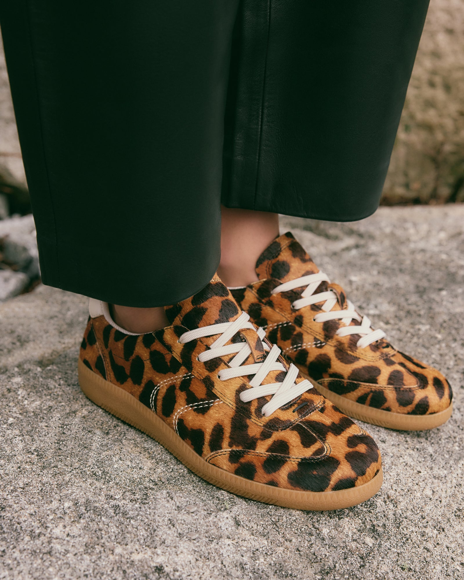LILO Women's Leopard Print Leather Sneakers - Fashionable Comfort for Casual Wear, Walking & Everyday Outfits