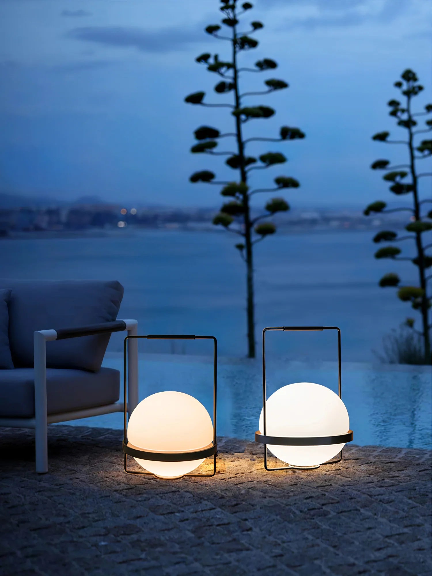 Meira Spherical Table Lamp - Modern LED Nightstand Light for Bedroom, Living Room & Office - Warm White Dimmable Lighting for Home Decor