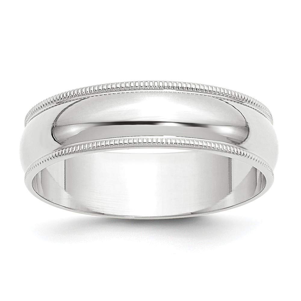 10K Gold Milgrain Half Round Band Ring for Women - Rose Gold, White Gold, Yellow Gold - Sizes 4-12 & Widths 3mm-6mm - Elegant Wedding, Anniversary, Birthday Gift Jewelry