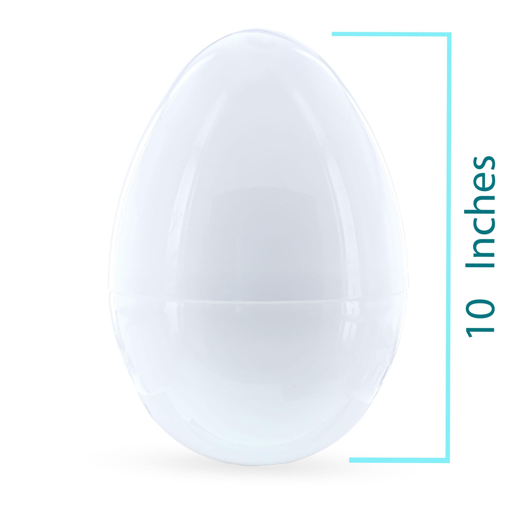 2-Pack White Plastic Jumbo Easter Eggs - 10
