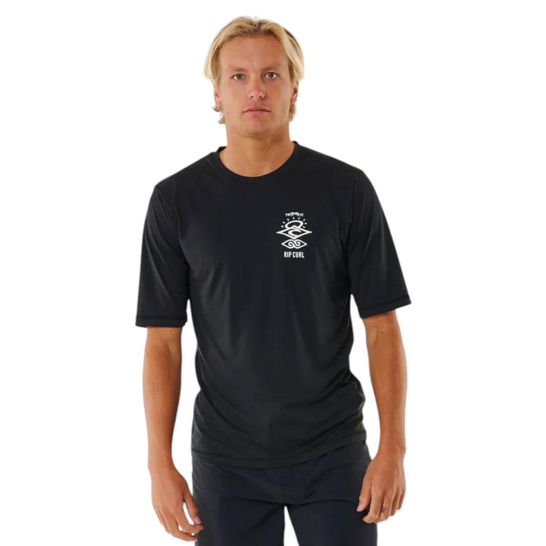 Rip Curl Icons Surflite UPF 50+ Short Sleeve Rash Guard for Men & Women - Sun Protection for Surfing, Swimming & Outdoor Activities
