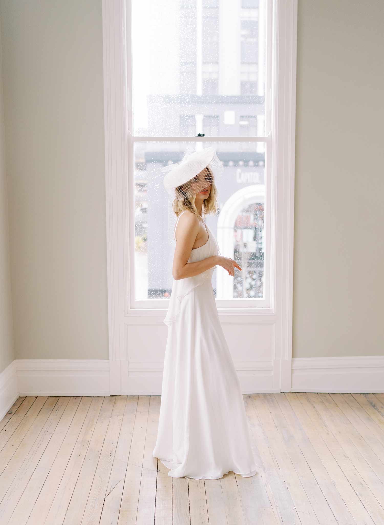 Vintage Inspired Bridal Mini Hat with Veil - Style #2454 | Elegant Wedding Accessory for Brides, Bridesmaids & Tea Parties
