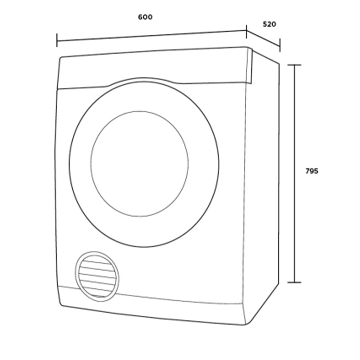 Westinghouse 4.5kg Vented Clothes Dryer WDV457H3WB - Compact & Energy Efficient Laundry Solution for Apartments, Small Homes & RVs