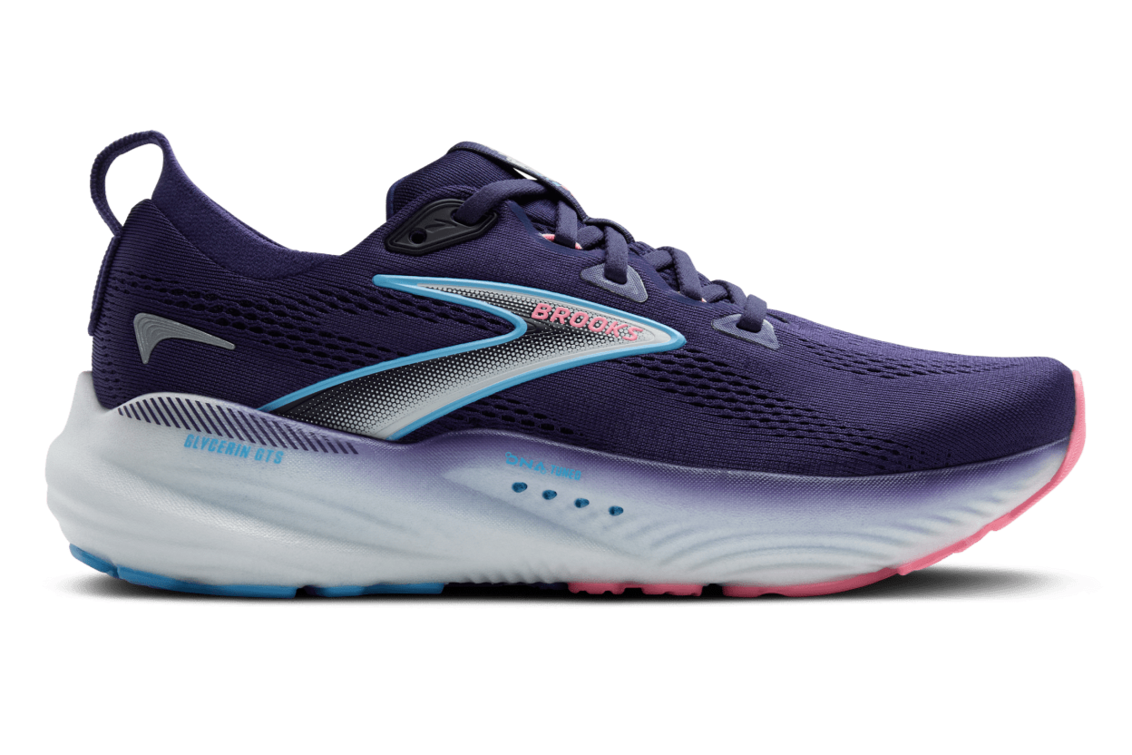 Brooks Glycerin GTS 22 Women's Running Shoes (B Width) - Blue Ribbon/Peacoat/Dianthus | Cushioned Support for Long Distance & Marathon Training | Road Running & Gym Workouts