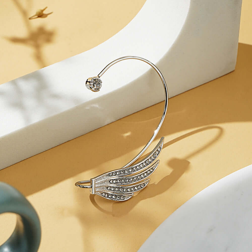 No-Piercing Phoenix Wings Diamond Ear Cuff Ear Crawler for Women - Elegant Clip-On Earrings for Parties & Special Occasions | EC1024