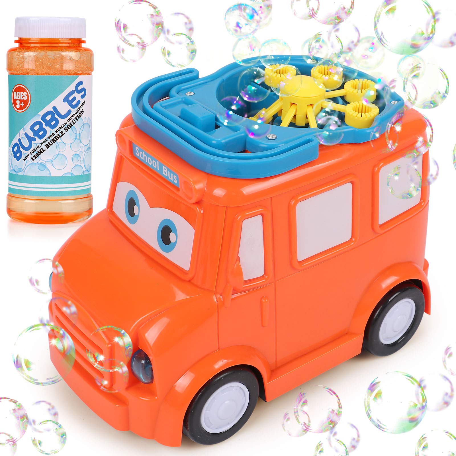 **Automatic Bubble Machine for Kids - School Bus Bubble Blower Toy for Toddlers, Girls & Boys - Indoor & Outdoor Summer Fun - Perfect for Birthday Parties, School Events & Backyard Play**