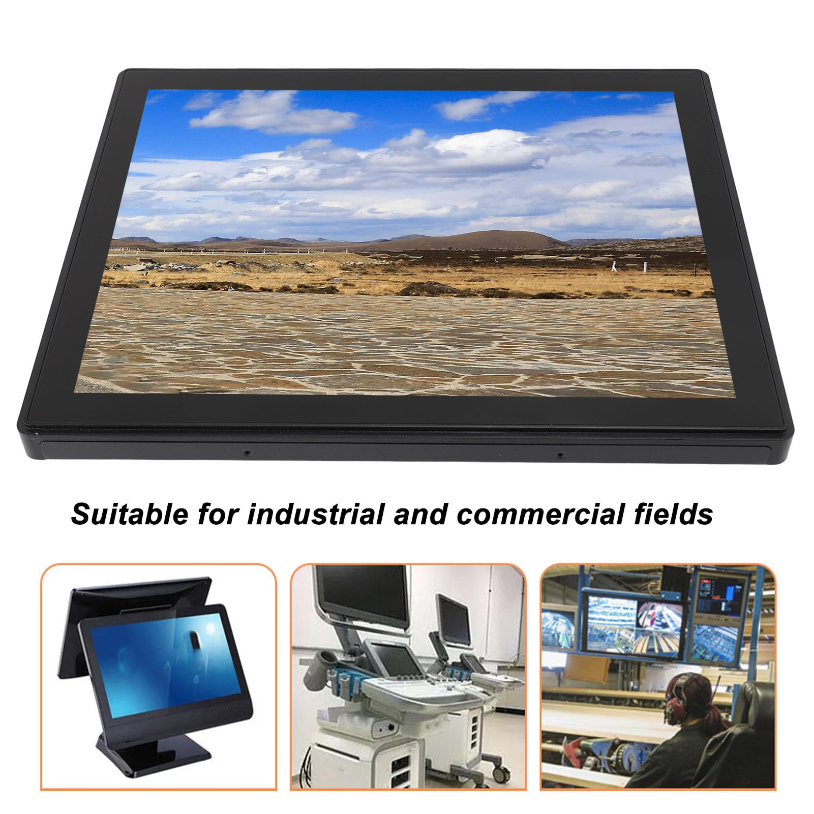 10-Point Multi-Touch Monitor with 1024x768 Resolution & Heat Dissipation - Fabater Commercial Touch Screen Display (EU Plug) - Perfect for Retail Kiosks, Digital Signage & Interactive Displays