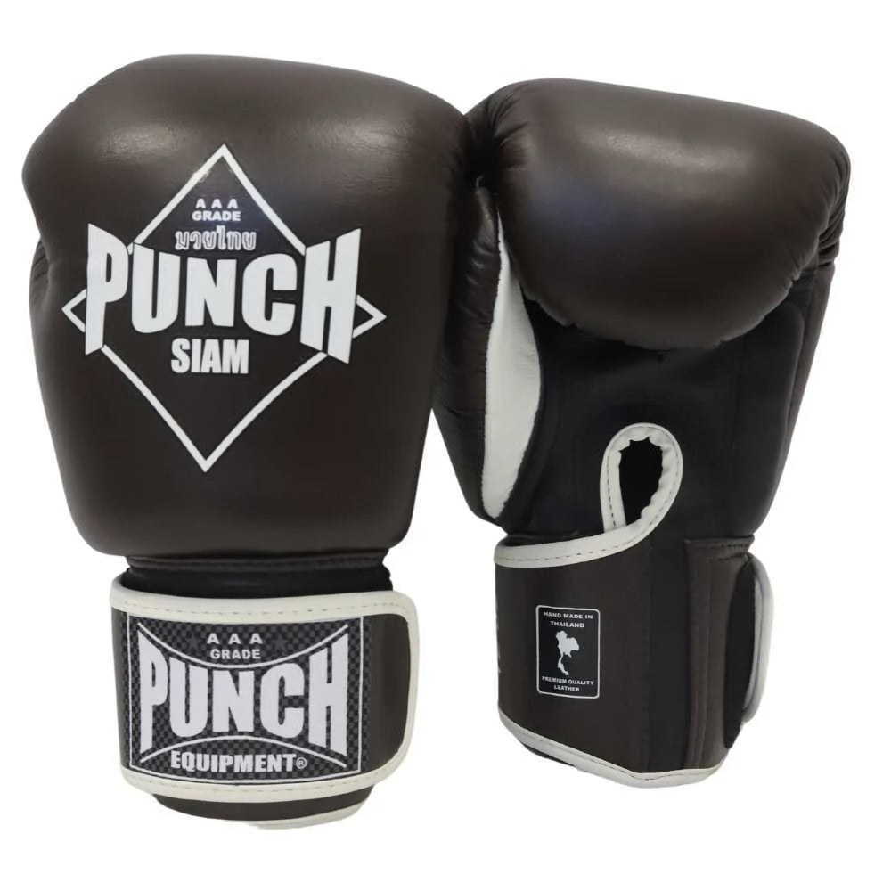 Premium Siam Leather 12oz Chocolate Boxing Gloves for Training, Sparring & Fitness - Ideal for Boxing, MMA & Kickboxing Workouts