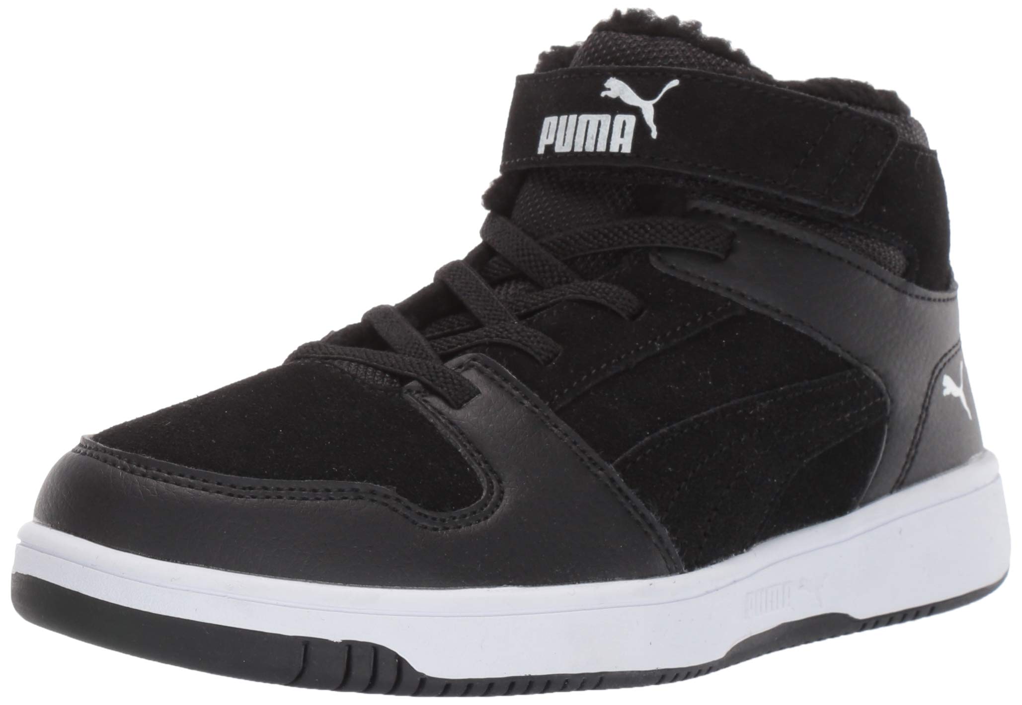 PUMA Men's Rebound Layup Hook and Loop Sneakers - Lightweight Basketball Shoes for Men with Secure Fit - Perfect for Indoor Sports, Gym Workouts & Casual Wear