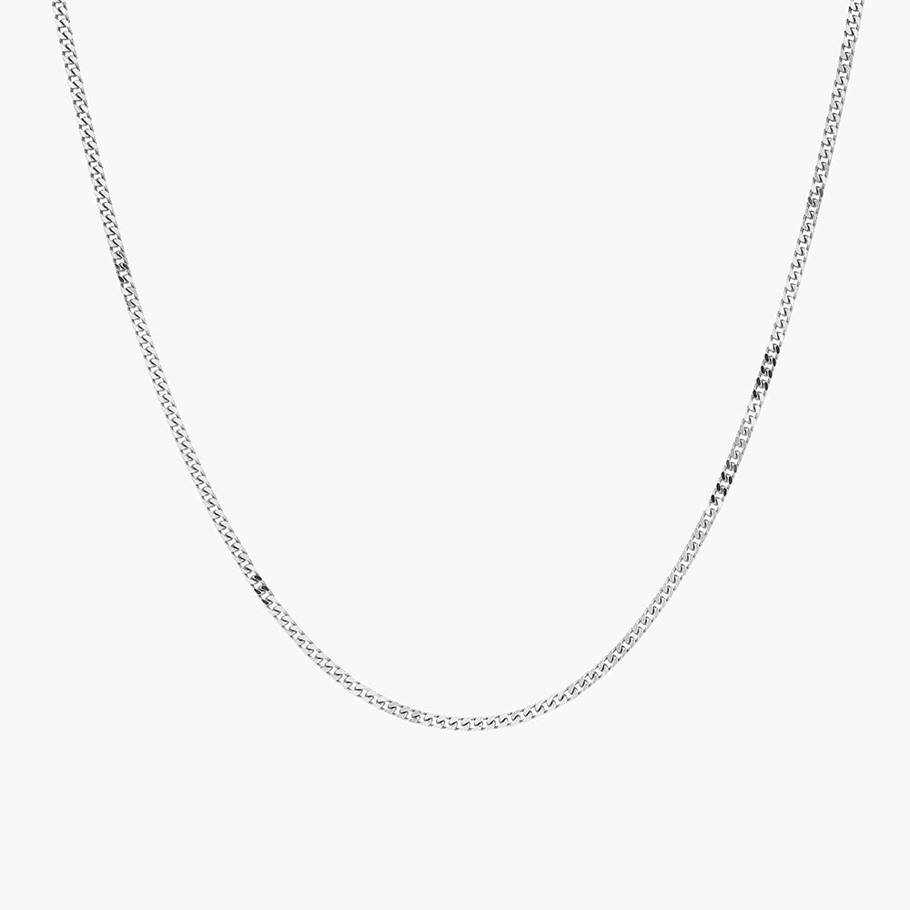 Classic Silver Curb Chain Necklace for Women - Trendy Layered Necklace for Everyday Wear, Gift Giving & Special Occasions