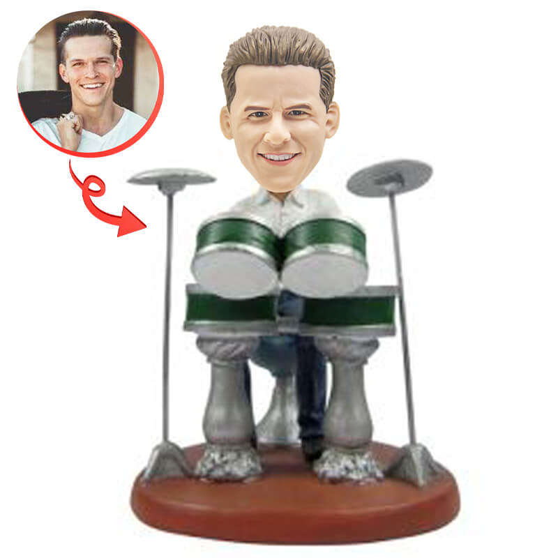 Custom Drummer Bobblehead - Personalized Music Lover Gift for Drummers & Band Fans - Perfect for Birthdays, Anniversaries & Music Room Decor