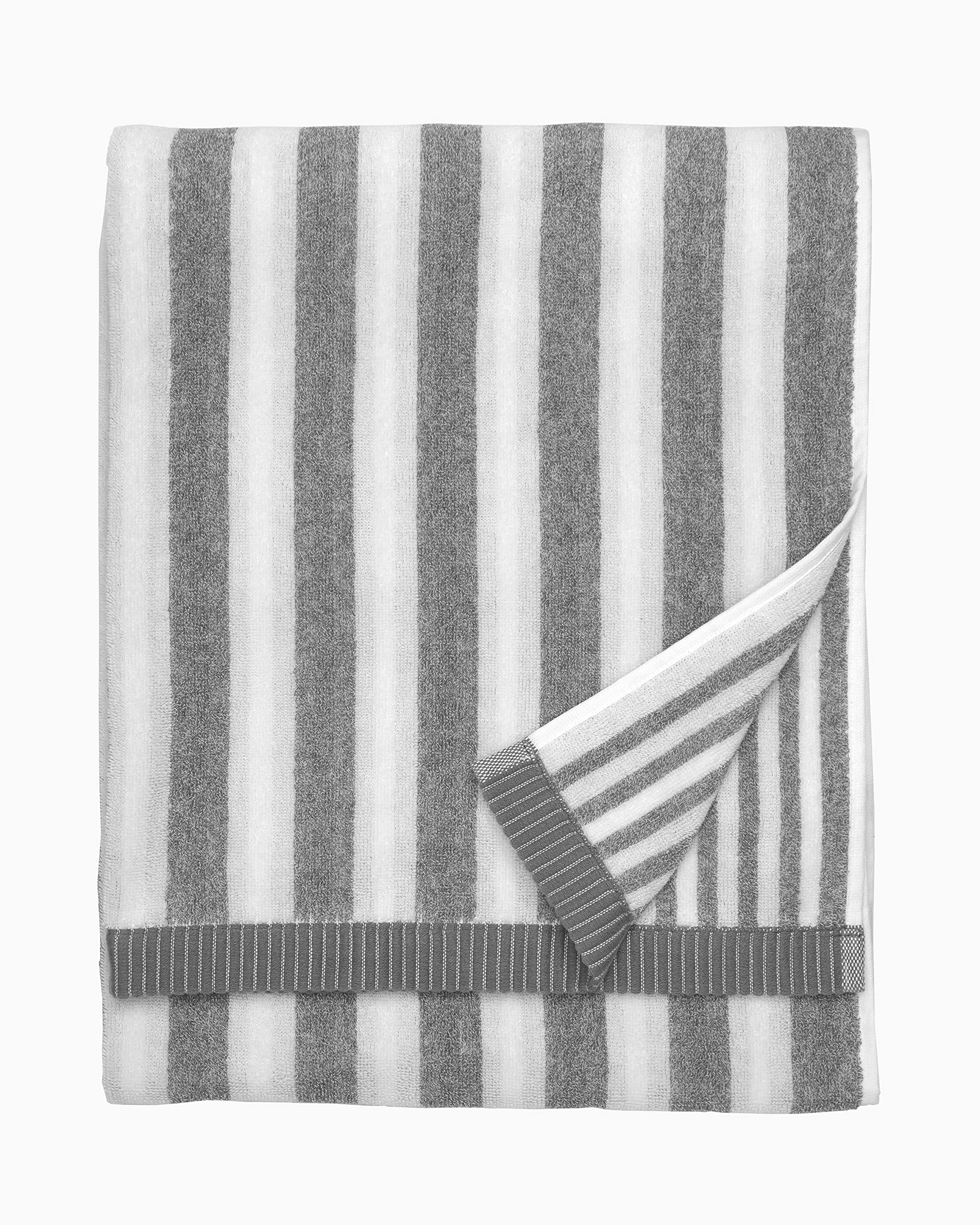 MARIMEKKO Kaksi Raitaa Terry Cotton Bath Towel - Premium Grey Striped Bath Towel Set (59