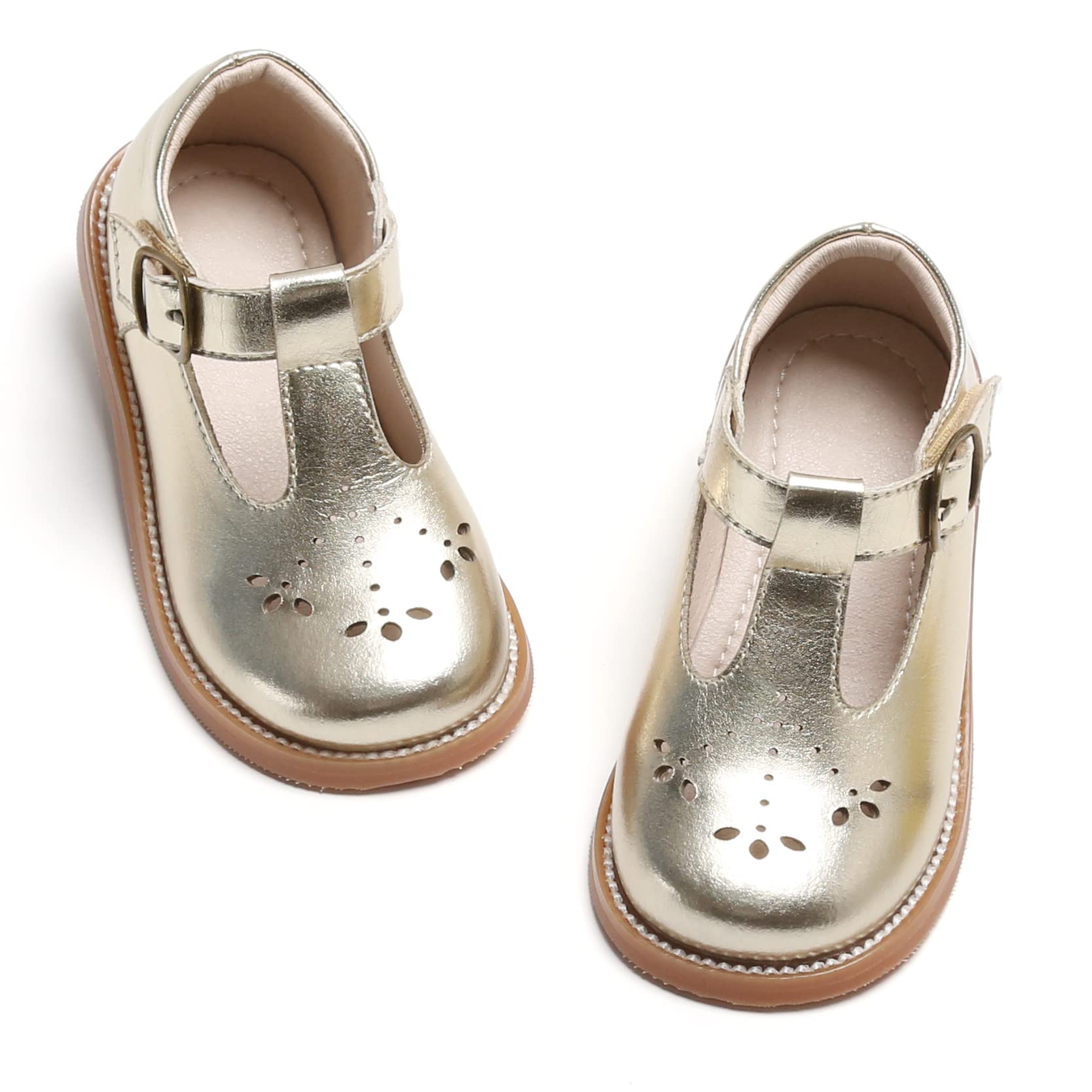 GINFIVE Toddler Girls Dress Shoes - Comfortable Little Kids Flats for School, Party & Special Occasions | Mary Janes Shoes for Toddlers & Preschoolers | Perfect for Weddings, Holidays & Everyday Wear