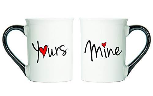 His & Hers Coffee Mugs Set - 16oz Couple Gifts for Valentine's Day & Weddings