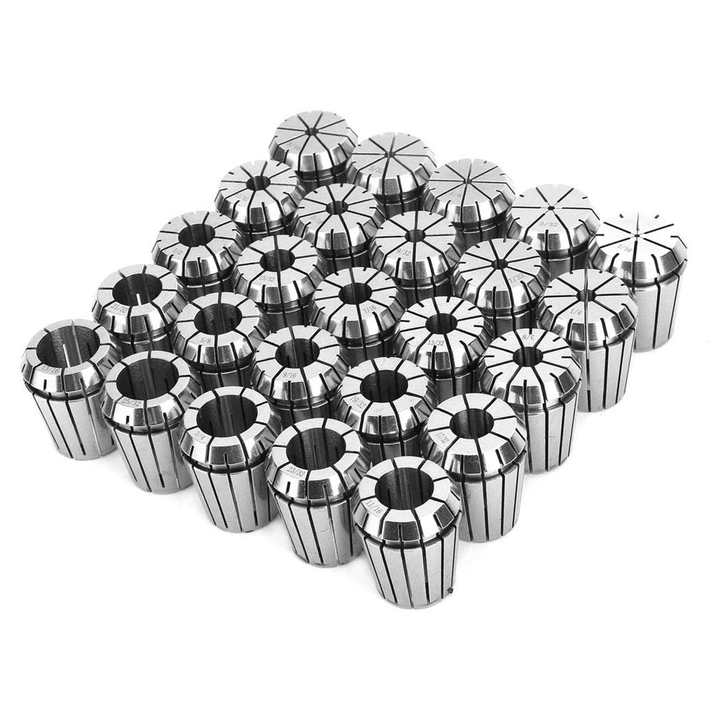 High Precision ER32 Spring Steel Collets Set - 25pcs (12x1/16